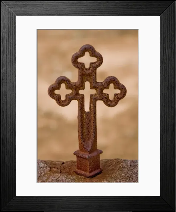 Framed Print : Texas Hill Country, Fredericksburg, Texas, North America, USA. Iron Cross on Grave Framed Print : Texas Hill Country, Fredericksburg, Texas, North America, USA. Iron Cross on Grave