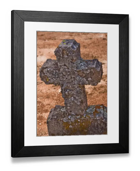 Framed Print : Texas Hill Country, Fredericksburg, Texas, North America, USA. Cross on Grave in Framed Print : Texas Hill Country, Fredericksburg, Texas, North America, USA. Cross on Grave in