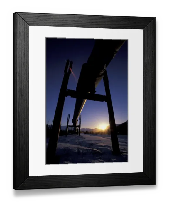 Framed Print : NA, USA, Alaska, north slope of Brooks Range A winter sun sets over the Trans-Alaska Framed Print : NA, USA, Alaska, north slope of Brooks Range A winter sun sets over the Trans-Alaska