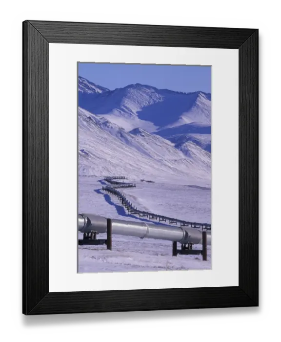 Framed Print : NA, USA, Alaska, north slope of Brooks Range Trans-Alaska pipeline snakes across Framed Print : NA, USA, Alaska, north slope of Brooks Range Trans-Alaska pipeline snakes across