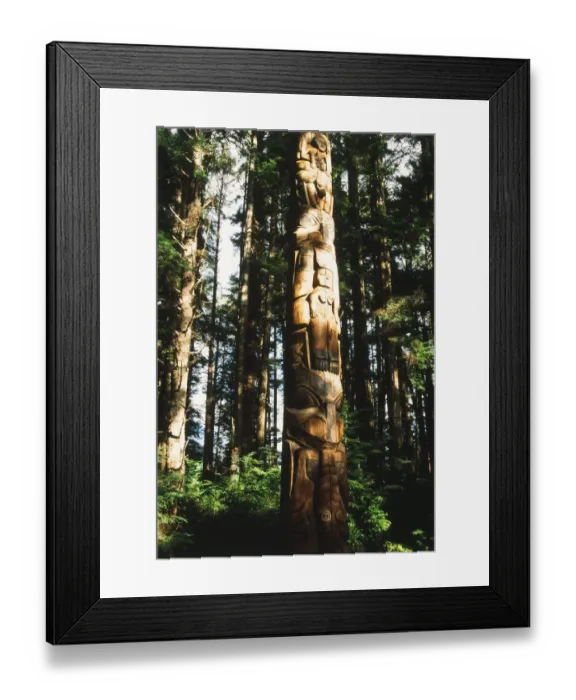 Framed Print : USA, Alaska, Suka, Totem pole in rainforest Framed Print : USA, Alaska, Suka, Totem pole in rainforest