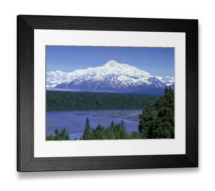 Framed Print : NA, USA, Alaska. Denali National Park. Mt McKinley (20, 320 ) and Chulitna River