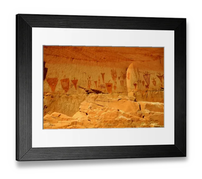 Framed Print : Horseshoe Shelter Close-up, mixed pictograph figures, Horseshoe Canyon, Canyonlands Framed Print : Horseshoe Shelter Close-up, mixed pictograph figures, Horseshoe Canyon, Canyonlands