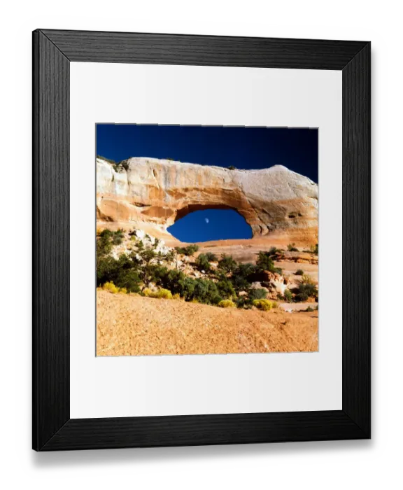 Framed Print : Moon in Wilson Arch on highway 191 between Moab and Monticello Utah adjacent to Needles Framed Print : Moon in Wilson Arch on highway 191 between Moab and Monticello Utah adjacent to Needles