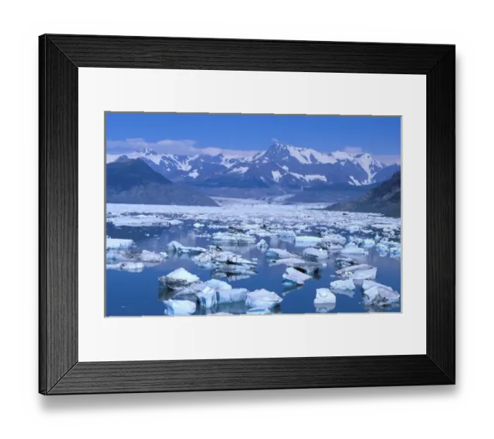 Framed Print : North America, USA, Alaska, Prince William Sound, Chugach Mountains. Mountains rise