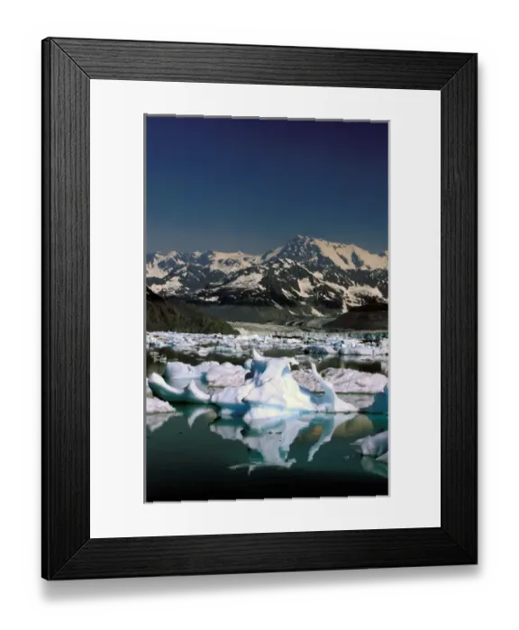 Framed Print : North America, USA, Alaska, Prince William Sound, Columbia Bay. Icebergs fill Columbia
