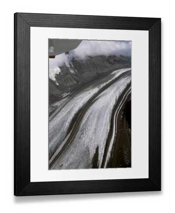 Framed Print : North America, USA, Alaska, Denali National Park. Aerial view of the Muldrow Glacier
