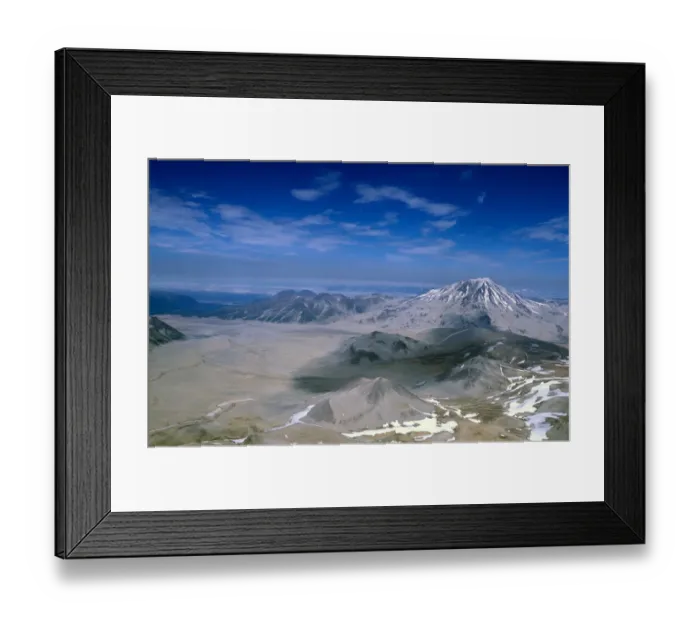 Framed Print : North America, USA, Alaska, Katmai National Park. Mount Griggs rises over the ash