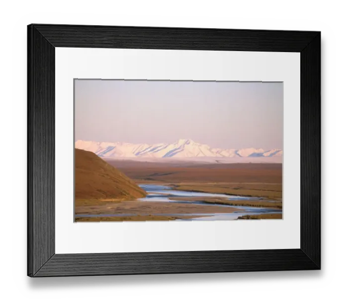 Framed Print : North America, USA, Alaska. Brooks range rises behind the Sagavanirktok River
