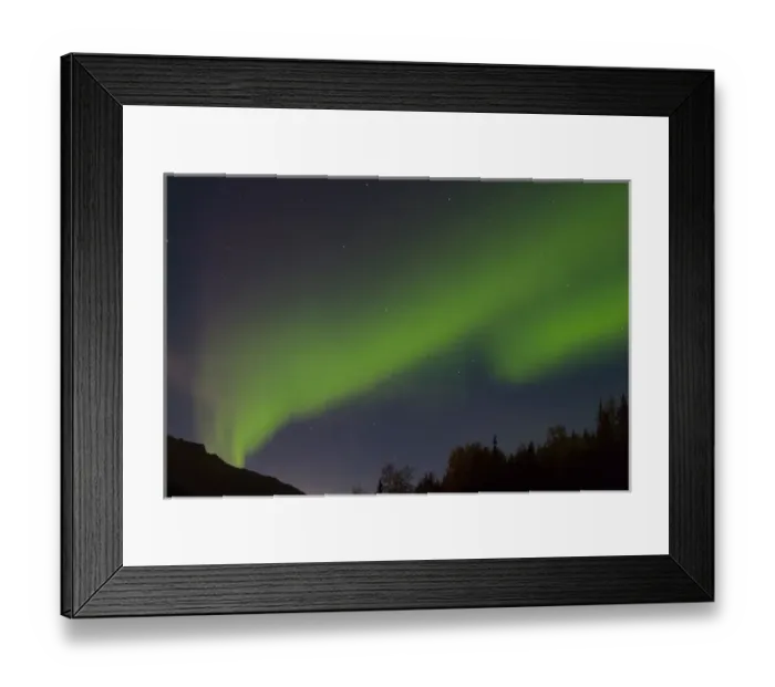 Framed Print : N. A. USA, Alaska. Lights of the Aurora Borealis near McKinley Village