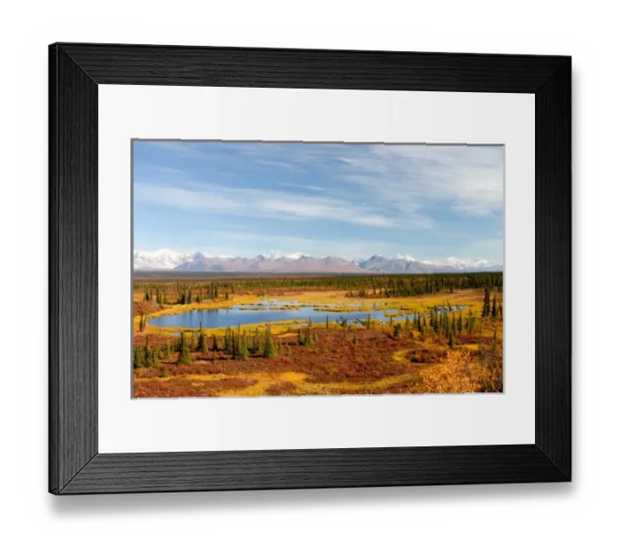 Framed Print : N. A. USA, Alaska. Lakes and the Alaska Range along the Denali Highway Framed Print : N. A. USA, Alaska. Lakes and the Alaska Range along the Denali Highway