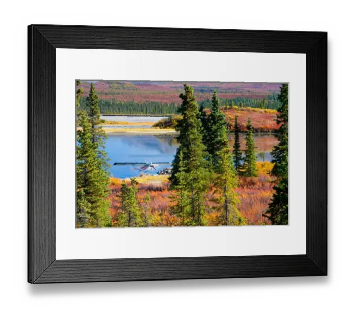 Framed Print : N. A. USA, Alaska. Float plane on a lake along the Denali Highway Framed Print : N. A. USA, Alaska. Float plane on a lake along the Denali Highway
