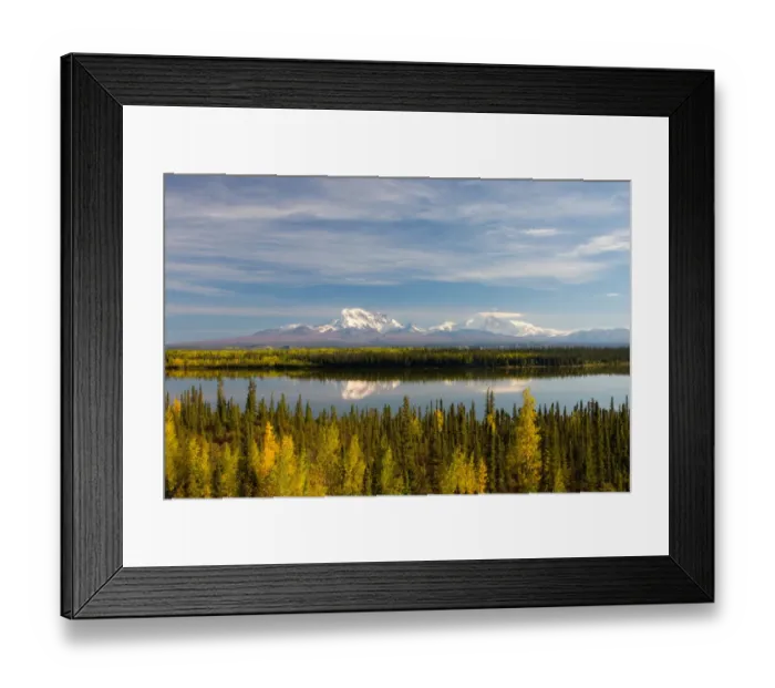 Framed Print : N. A. USA, Alaska. Mt. Sanford and Mt. Drum and the Copper River in autumn Framed Print : N. A. USA, Alaska. Mt. Sanford and Mt. Drum and the Copper River in autumn