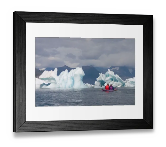 Framed Print : N. A. USA, Alaska. Kayaking in and around the Columbia Glacier