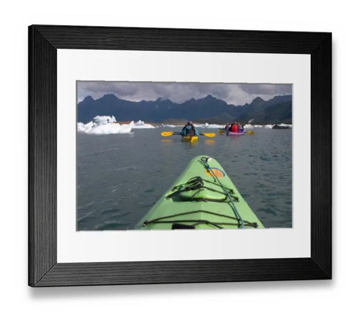 Framed Print : N. A. USA, Alaska. Kayaking in and around the Columbia Glacier Framed Print : N. A. USA, Alaska. Kayaking in and around the Columbia Glacier