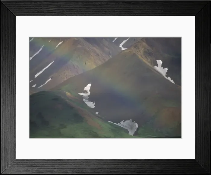 Framed Print : Denali National Park, AK. A rainbow set against the mountains
