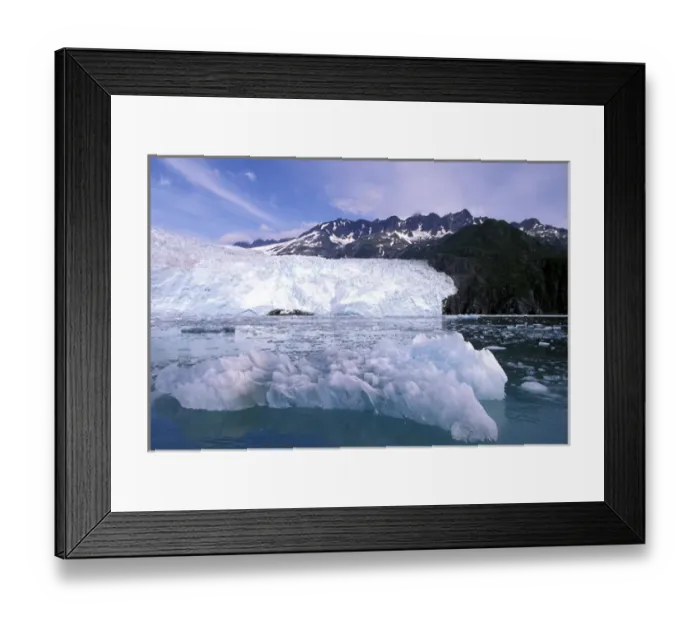 Framed Print : U. S. A. Alaska, Kenai Fjords National Park Icebergs float past glacier Framed Print : U. S. A. Alaska, Kenai Fjords National Park Icebergs float past glacier