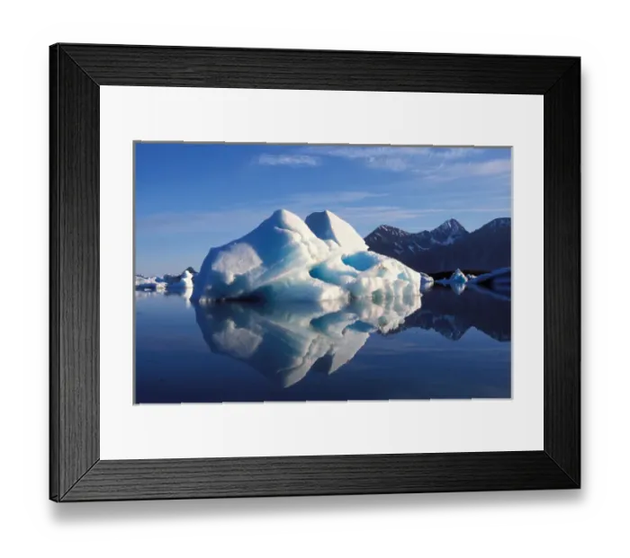 Framed Print : iceberg and its reflection at Bear Glacier, Kenai Fjords National Park, Alaska