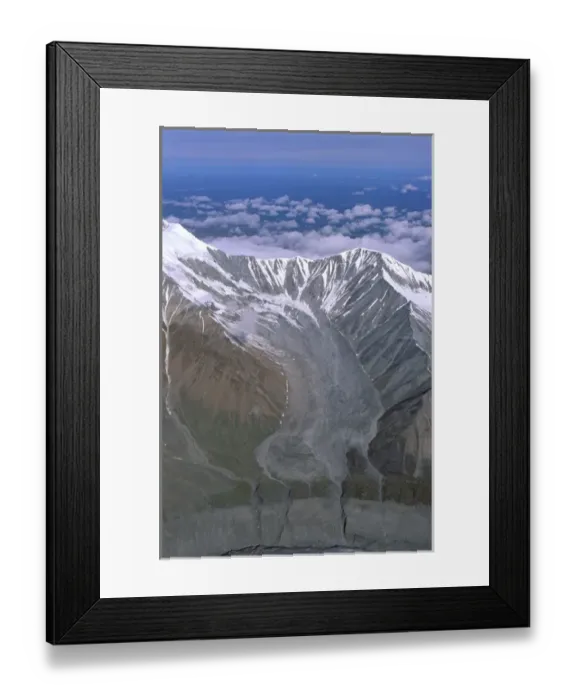 Framed Print : North America, USA, Alaska, Denali National Park. Unnamed glacier empties into Peters