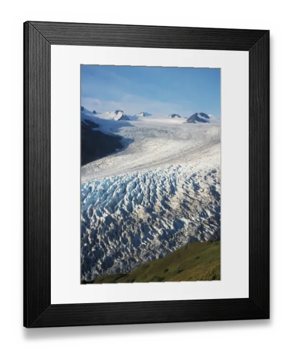 Framed Print : bright morning sunlight over Exit Glacier, Kenai Fjords National Park, Alaska