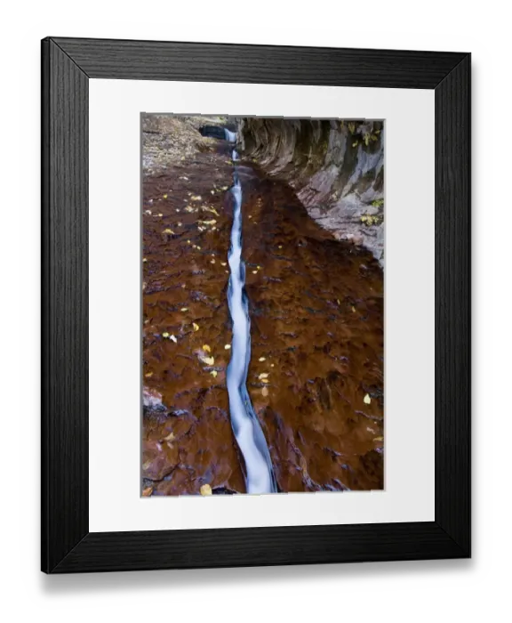 Framed Print : Water cuts a narrow channel through the red sandstone in the Left Fork of the Virgin Framed Print : Water cuts a narrow channel through the red sandstone in the Left Fork of the Virgin