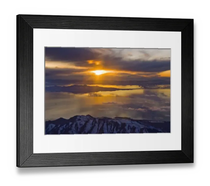 Framed Print : Black and White Aerial view of Stansbury Island with Antelope Island in the Foreground Framed Print : Black and White Aerial view of Stansbury Island with Antelope Island in the Foreground