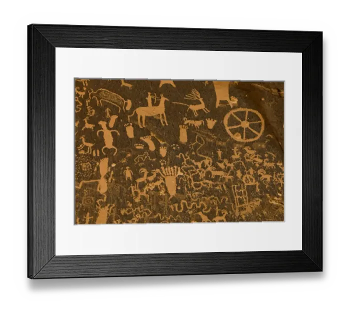 Framed Print : Symbols representing Fremont, Anasazi, Navajo and Anglo cultures record 2, 000 years Framed Print : Symbols representing Fremont, Anasazi, Navajo and Anglo cultures record 2, 000 years