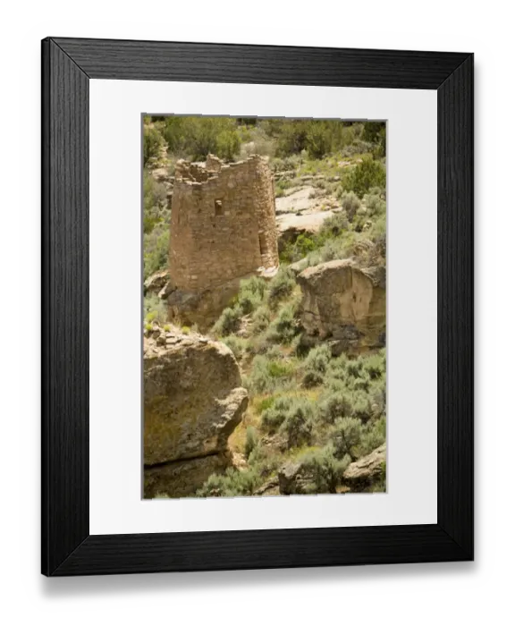 Framed Print : Archaeological site of Hovenweep National Monument in Mesa Verde County, Utah. Native