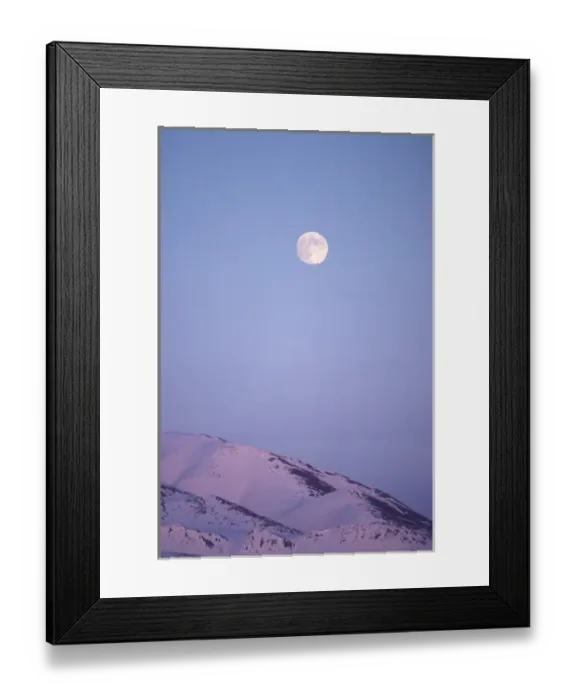 Framed Print : full moon over Gates of the Arctic National Park, Brooks Range, North Slope, Alaska