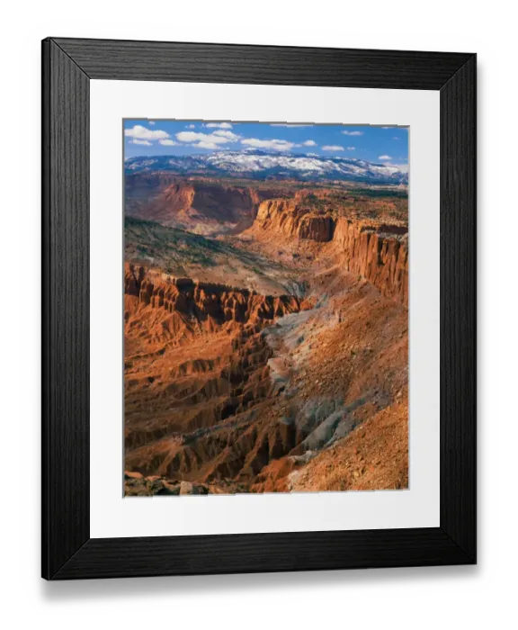 Framed Print : CAPITOL REEF NATIONAL PARK, UTAH. USA. View from Navajo Knobs at the summit of Capitol Reef Framed Print : CAPITOL REEF NATIONAL PARK, UTAH. USA. View from Navajo Knobs at the summit of Capitol Reef