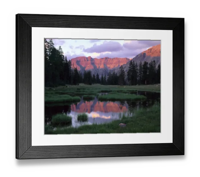 Framed Print : HIGH UINTAS WILDERNESS, UTAH. USA. Ostler Peak reflected in pond at sunset. Near Framed Print : HIGH UINTAS WILDERNESS, UTAH. USA. Ostler Peak reflected in pond at sunset. Near