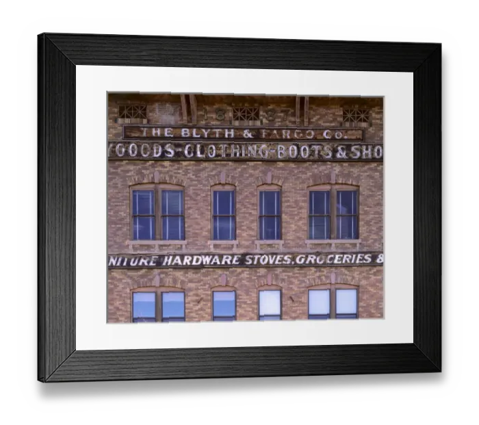Framed Print : EVANSTON, WYOMING, USA. Historic Blythe & Fargo Building. Built c. 1887 Framed Print : EVANSTON, WYOMING, USA. Historic Blythe & Fargo Building. Built c. 1887