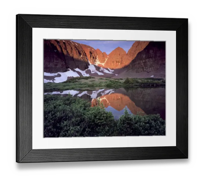 Framed Print : High Uintas Wilderness, Utah. USA. Morning light on quartzite cliffs of Red Castle Framed Print : High Uintas Wilderness, Utah. USA. Morning light on quartzite cliffs of Red Castle
