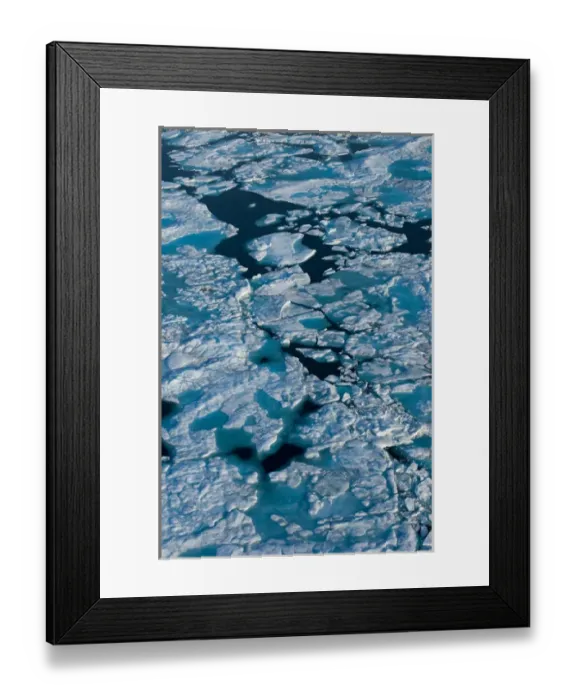 Framed Print : aerial of multi-layer ice (freshwater pans formed over the years where the salt is Framed Print : aerial of multi-layer ice (freshwater pans formed over the years where the salt is