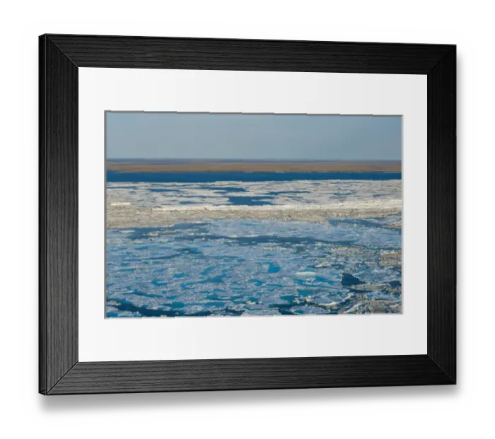 Framed Print : aerial of spring breakup of ice along the Arctic coast, off the National Petroleum Reserves Framed Print : aerial of spring breakup of ice along the Arctic coast, off the National Petroleum Reserves