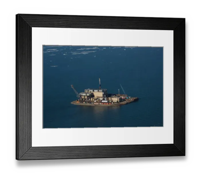 Framed Print : drill site, part of Prudhoe Bays industrial oil fields and sprawling development