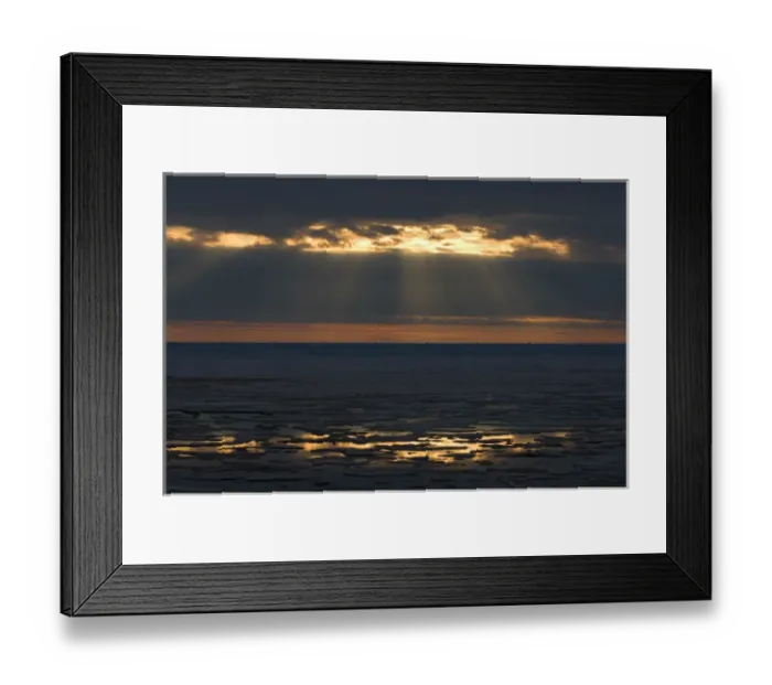 Framed Print : midnight sun over spring breakup of ice south of Barrow, National Petroleum Reserves Framed Print : midnight sun over spring breakup of ice south of Barrow, National Petroleum Reserves