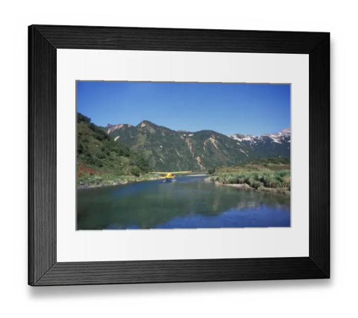 Framed Print : sea plane in a lagoon preparing for take off, east coast of Katmai National Park, Alaska Framed Print : sea plane in a lagoon preparing for take off, east coast of Katmai National Park, Alaska