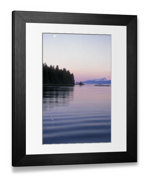 Framed Print : Sunset scenic near Frederick Sound, moonrise, S. E. Alaska Framed Print : Sunset scenic near Frederick Sound, moonrise, S. E. Alaska