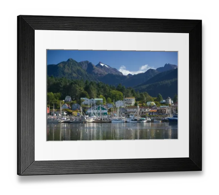Framed Print : USA-ALASKA-Southeast Alaska-SITKA: Town & Harbor View along Sitka Channel Framed Print : USA-ALASKA-Southeast Alaska-SITKA: Town & Harbor View along Sitka Channel