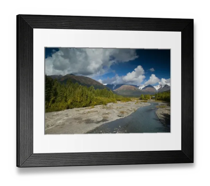 Framed Print : USA-ALASKA-Anchorage Area-GIRDWOOD: View of Glacier Creek a Walter Bibikow 2004