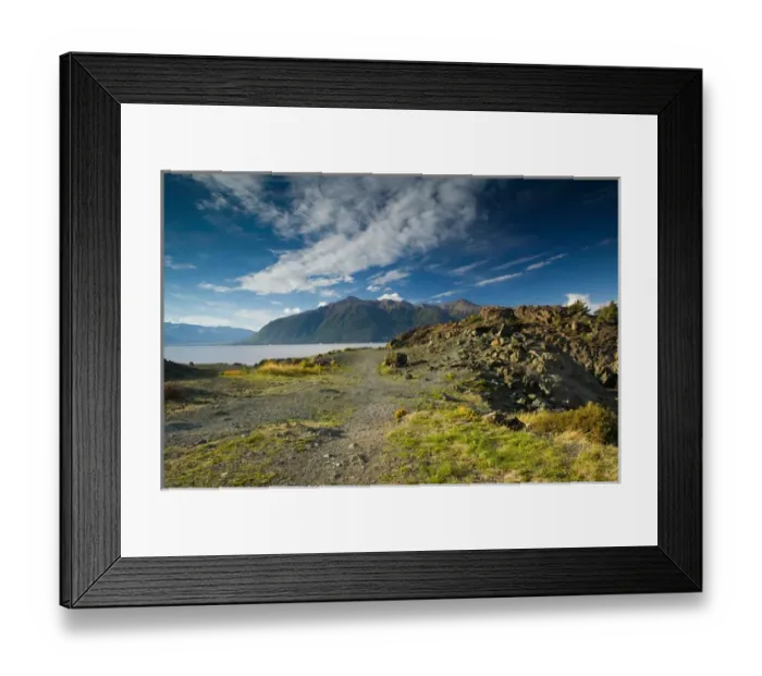 Framed Print : USA-ALASKA-Anchorage Area: Beluga Point: View of the The Turnagain Arm & Kenai