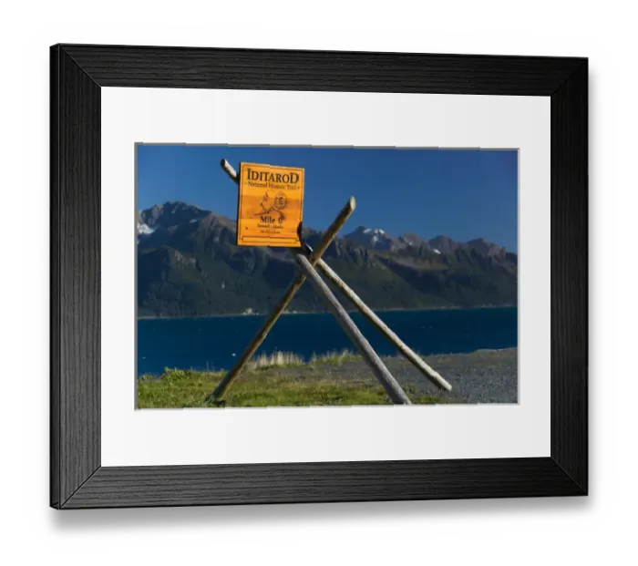 Framed Print : USA-ALASKA-KENAI PENINSULA-SEWARD: Iditarod National Historic Trail Sign / Mile Framed Print : USA-ALASKA-KENAI PENINSULA-SEWARD: Iditarod National Historic Trail Sign / Mile