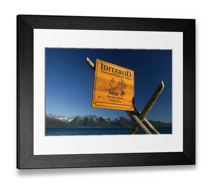 Framed Print : USA-ALASKA-KENAI PENINSULA-SEWARD: Iditarod National Historic Trail Sign / Mile Framed Print : USA-ALASKA-KENAI PENINSULA-SEWARD: Iditarod National Historic Trail Sign / Mile