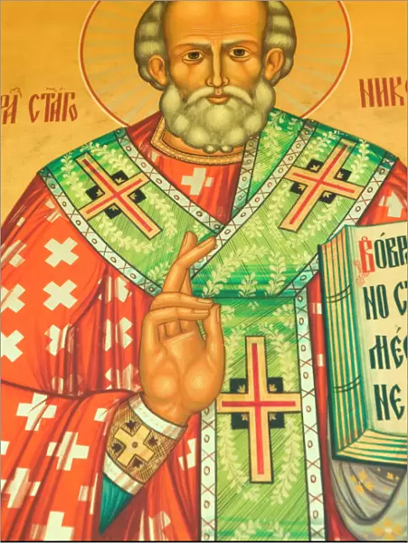 USA-ALASKA-KENAI PENINSULA-NIKOLAEVSK: Russian Orthodox Church Icon in Old Believer
