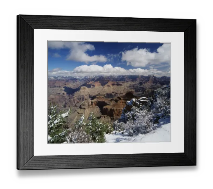 Framed Print : USA, Arizona, View of Grand Canyon National Park with snow covered trees Framed Print : USA, Arizona, View of Grand Canyon National Park with snow covered trees