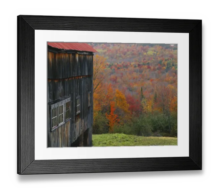 Framed Print : 08. USA, Vermont, Green Mountains, North Landgrove, Barn near lush hill