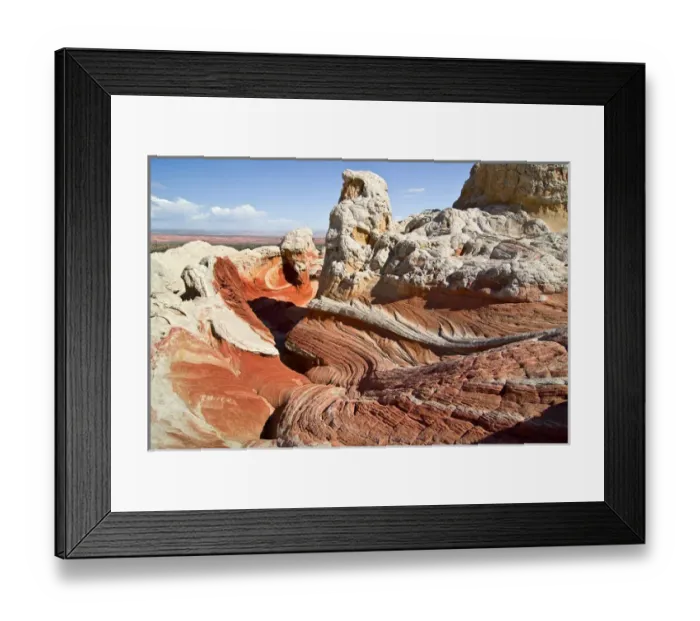 Framed Print : USA, Arizona, Vermilion Cliffs National Monument. Swirling red and white sandstone