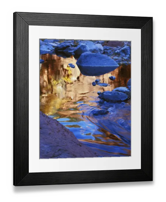 Framed Print : USA, Arizona, Coconino National Forest, Oak Creek, reflections
