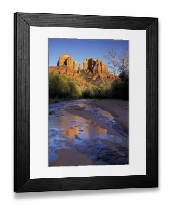 Framed Print : NA, USA, Arizona, Sedona. Cathedral Rock and Oak Creek at Red Rock Crossing Framed Print : NA, USA, Arizona, Sedona. Cathedral Rock and Oak Creek at Red Rock Crossing